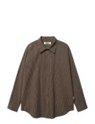 Wbbecca Stripe Shirt Brown Woodbird