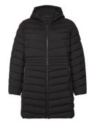 Chevron-Quilted Hooded Jacket Black Lauren Women