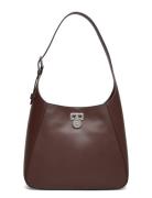 Leather Large Tanner Shoulder Bag Burgundy Lauren Ralph Lauren