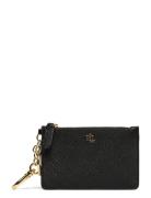 Crosshatch Leather Zip Card Case Black Lauren Ralph Lauren