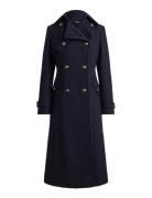 Double-Breasted Wool-Blend Twill Coat Navy Lauren Ralph Lauren