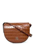 Croc-Embossed Medium Witley Crossbody Brown Lauren Ralph Lauren