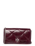 Kira Diamond Quilt Distressed Chain Wallet Burgundy Tory Burch