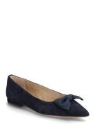 Londyn Bow-Trim Suede Ballet Flat Navy Lauren Ralph Lauren