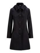 Hooded Cotton-Blend Balmacaan Coat Black Lauren Ralph Lauren