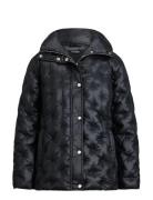 Logo Quilted Funnelneck Puffer Coat Black Lauren Ralph Lauren