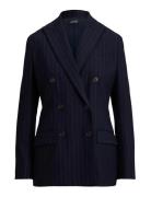 Double-Breasted Pinstripe Twill Blazer Navy Lauren Ralph Lauren