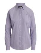 Classic Fit Striped Broadcloth Shirt Purple Lauren Ralph Lauren