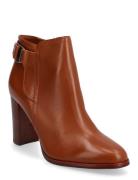 Tasha Calfskin Bootie Heel Beige Lauren Ralph Lauren