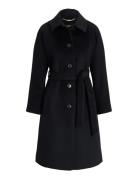 Belted Wool-Blend Coat Black Lauren Ralph Lauren