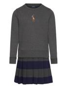 Big Pony Fleece Sweatshirt Dress Grey Ralph Lauren Kids