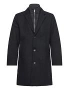 Detachable Collar Lapel Coat Black Lindbergh
