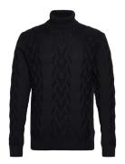 Cable Roll-Neck Knit Navy Lindbergh