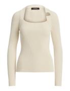 Buckle-Trim Rib-Knit Sweater Cream Lauren Ralph Lauren