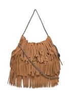 Fleming Suede Fringe Mini Hobo Brown Tory Burch