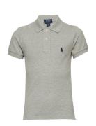 Slim Fit Cotton Mesh Polo Shirt Grey Ralph Lauren Kids