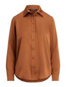 Classic Fit Satin Charmeuse Shirt Orange Lauren Ralph Lauren