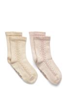 Ankle Sock Solid 2-Pack Beige Minymo