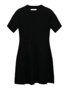 Fine-Knit Flared Dress Black Mango