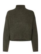 Vmmirla Ls Highneck Pullover Green Vero Moda