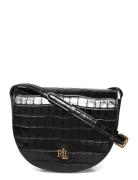 Croc-Embossed Medium Witley Crossbody Black Lauren Ralph Lauren