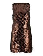 Sequined Shift Cocktail Dress Brown Lauren Ralph Lauren