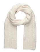 Cable-Knit Cotton-Blend Scarf Cream Lauren Ralph Lauren