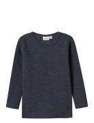 Nmnwax Wool Rib Ls Top Noos Navy Name It