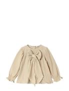 Paco Bow Ls Blouse Cream Fliink