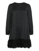 Viveer O-Neck L/S Short Dress/Dc/R Black Vila