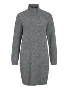 Vinynni Highneck L/S Knit Dress/Bfs Grey Vila