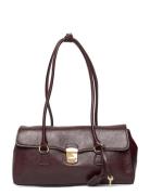 City Shoulder Bag With Flap Burgundy Mango