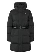 Belted Midweight Long Puffer Black Calvin Klein Jeans