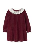 Nmfroxy Ls Vel Dress Burgundy Name It