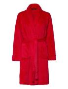 Lrl L/S Shawl Collar Short Robe Red Lauren Ralph Lauren Homewear