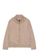 Zipped Knit Cardigan Beige Mango