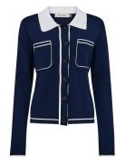 Pd-Vigga Ls Contrast Polo Knit Navy Pieszak