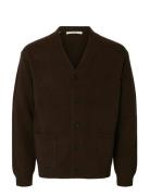 Slhcoba Ls Knit Relaxed V-Neck Cardigan Blue Selected