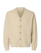 Slhcoba Ls Knit Relaxed V-Neck Cardigan Cream Selected