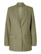 Slftania-Rita Ls Relaxed Blazer Noos Khaki Selected