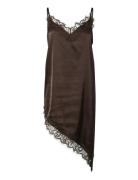 Pcnomi Strap Satin Lace Dress Wvn D2D Brown Pieces