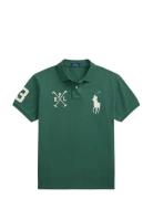 Custom Slim Fit Big Pony Mesh Polo Shirt Green Polo Ralph Lauren