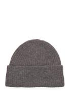 Slflulu Wool Blend Knit Beanie Noos Grey Selected