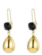 Drop Crystal Hook Earring Brown/Gold Gold Bud To Rose