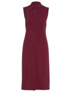Sl Crepe Jersey Midi Polo Dress Burgundy Calvin Klein