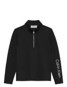 Ls Tee Half Zip Up Black Calvin Klein