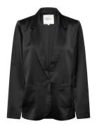 Crcocamia Ls Sateen Blazer Black Cream