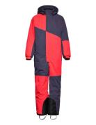 Ski Coverall - Colorblock Red Color Kids
