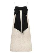 Heart Printed Bow Dress Cream Stella Nova