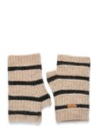 Striped Knit Gloves Beige Mango